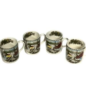 Johnson Bros Friendly Village England Vintage Ice House Demitasse Cups-Set of 4